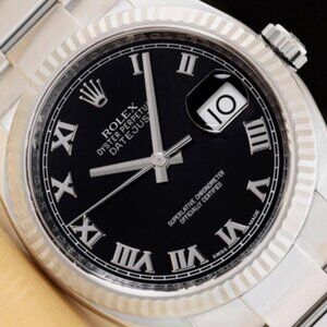 ROLEX MENS 18K WHITE GOLD ROMAN WATCH